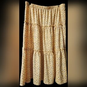 Floral Yellow Tiered Skirt